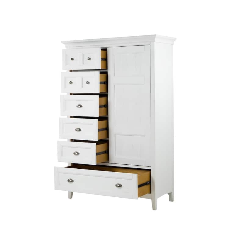 Magnussen Home Heron Cove Chalk White and Dovetail Grey Door Chest
