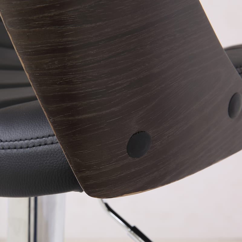 Mid Century Modern Wood/ Metal Adjustable Swivel Barstool