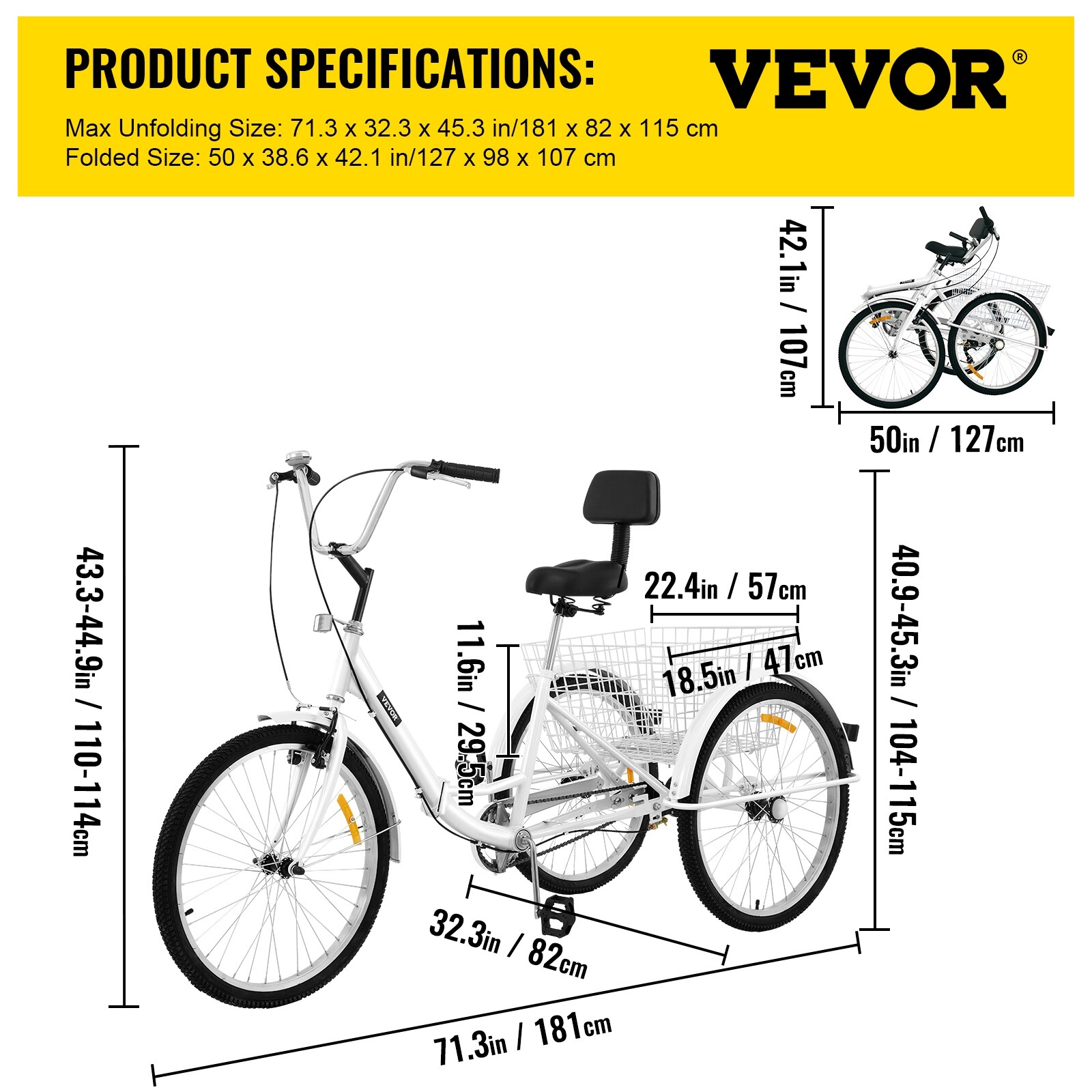 Collapsible tricycle for 2025 adults