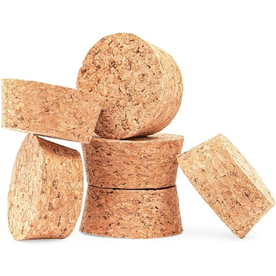 Size #28 Tapered Cork Stoppers (1.85 Inches, 6 Pack)