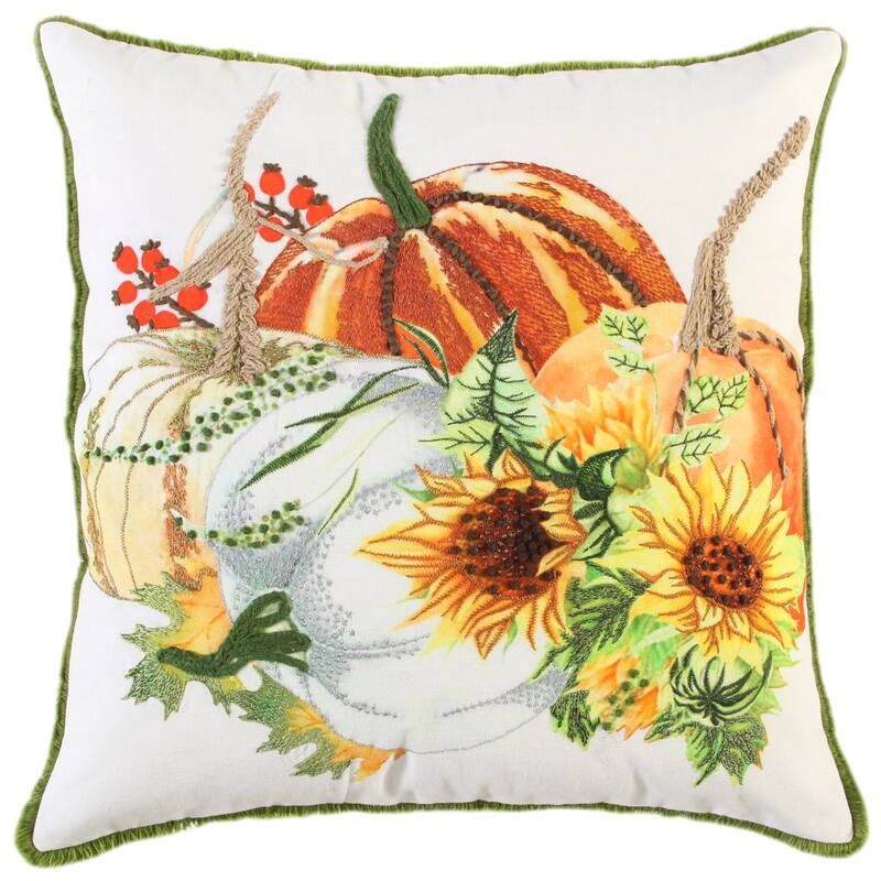 Rizzy Home Harvest Pumpkin Throw Pillow Cover
