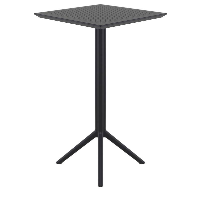 42.5" Black Folding Square Outdoor Patio Bar Table