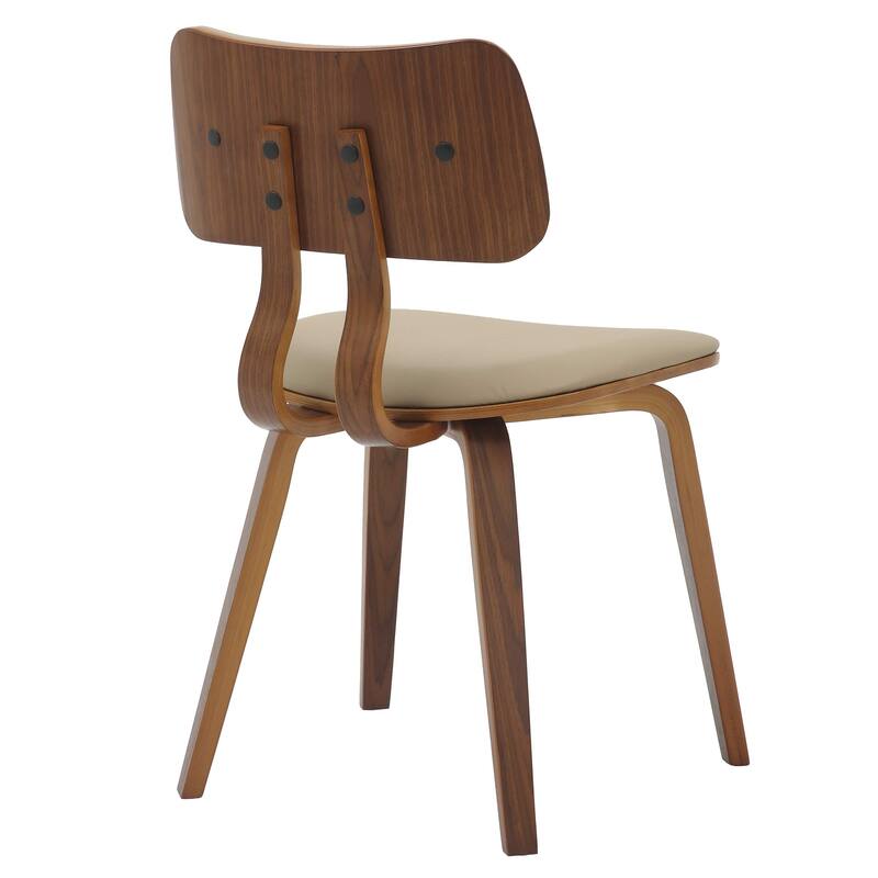 Leather Dining Chairs with Poplar Wood Frame and Open-Back Design Side Chair