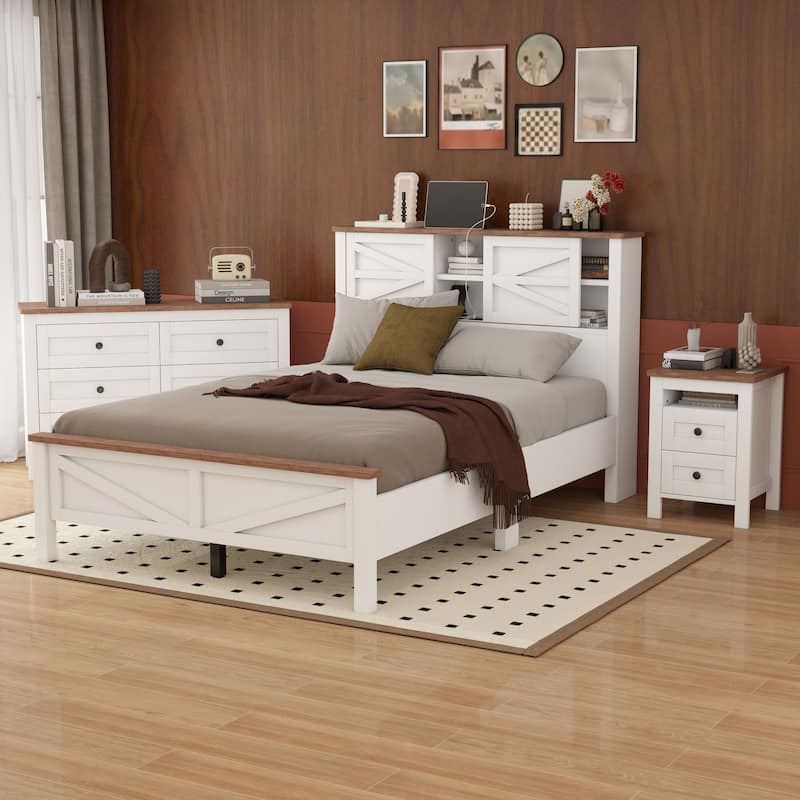 Farmhouse Style Platform Bed