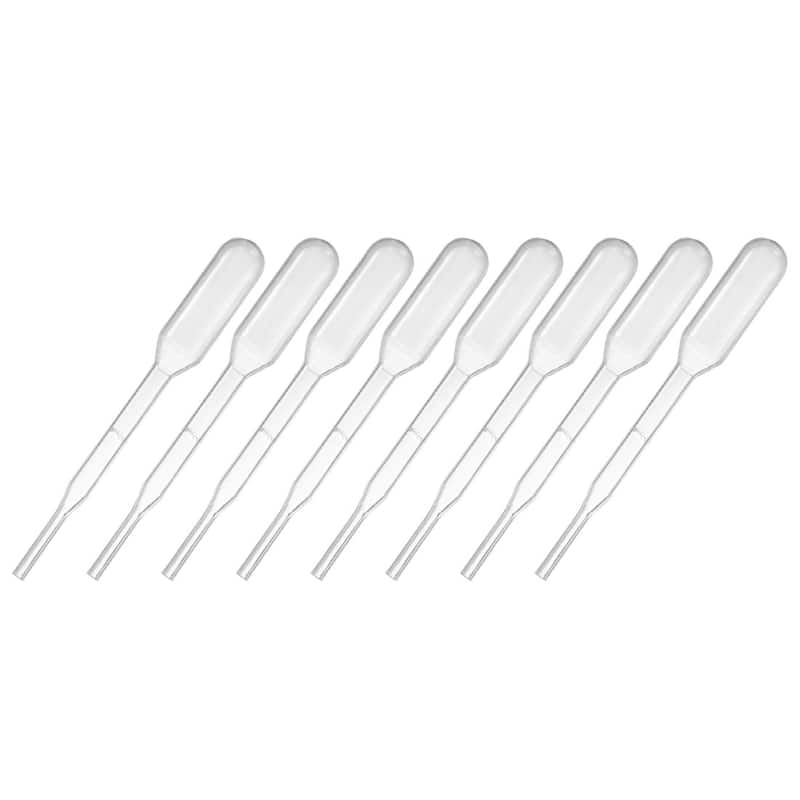 30 Pcs 3ml Disposable Pasteur Pipettes Test Tubes Liquid Droppers 61mm - Clear