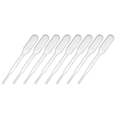 30 Pcs 3ml Disposable Pasteur Pipettes Test Tubes Liquid Droppers 61mm - Clear