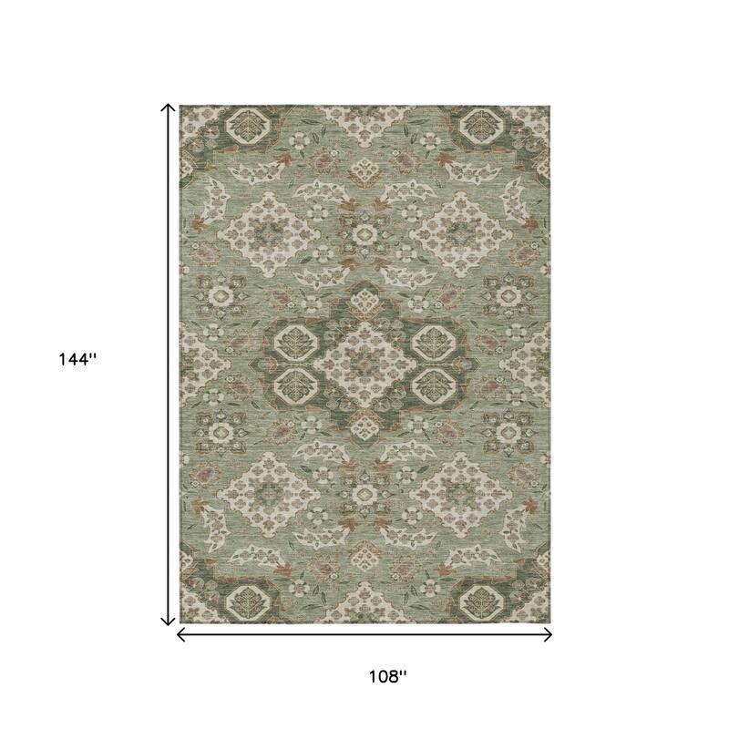 HomeRoots Medallion Traditional Rectangle Outdoor Rug