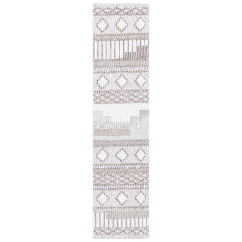 SAFAVIEH Lotus Joellen Rustic Rug - 2' x 8' Runner - Ivory/Beige