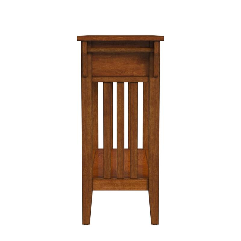 Larina 36 in. W Rectangular Wood 2-Drawer Console Table with Lower Open Shelf