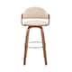 Daxton Mid-Century Swivel Bar Stool, Upholstered Counter Height Chair with Bentwood Legs