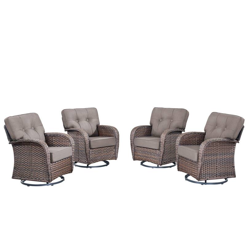 4 Pieces Pocassy Swivel Chair with Soft Cushion