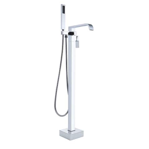 Lanbo Freestanding Floor Mounted Faucet Bathtub Shower Spout Filler with Single Handle