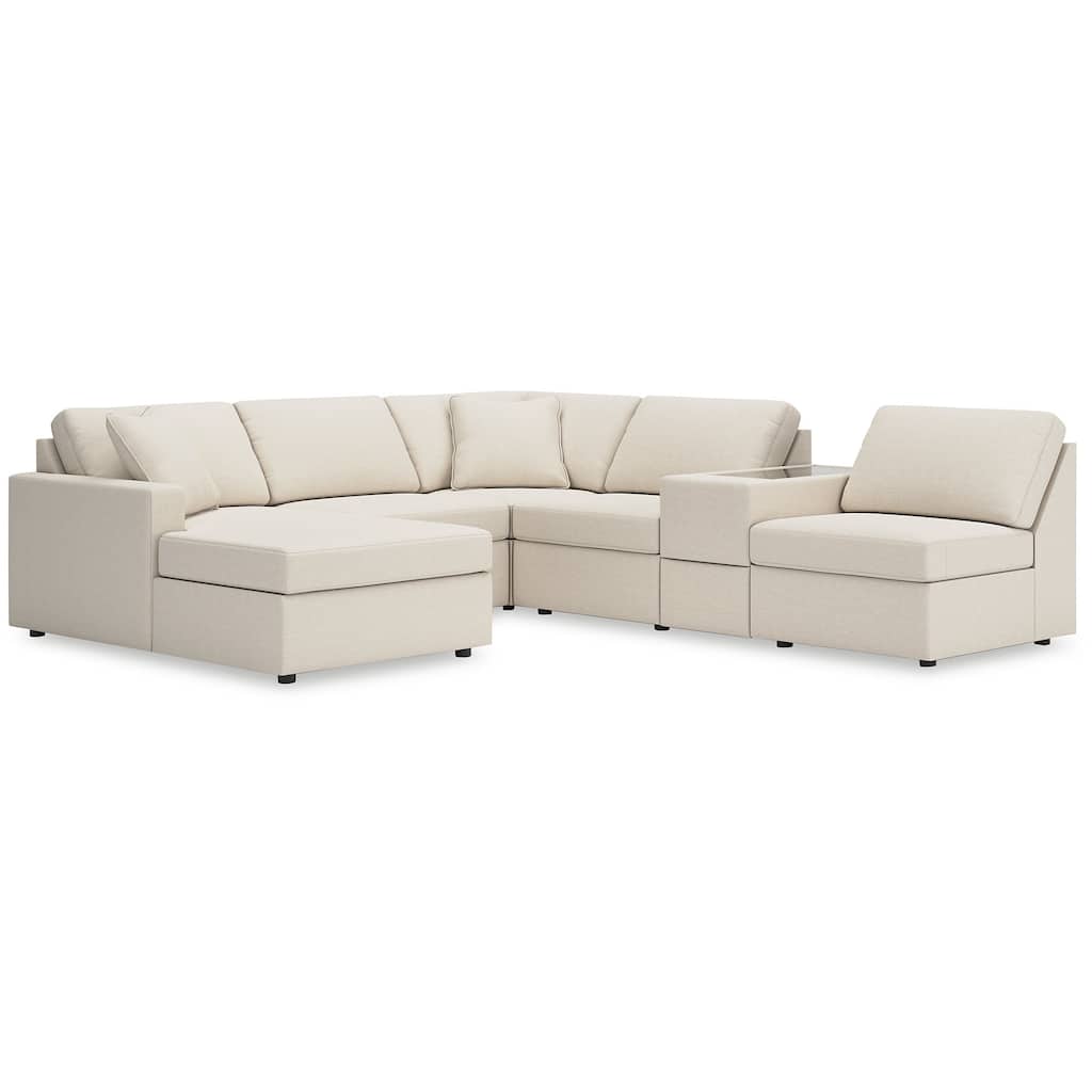 Signature Design by Ashley Modmax 6-Piece Sectional with Chaise and Storage Console - 140" W x 86" D x 36" H