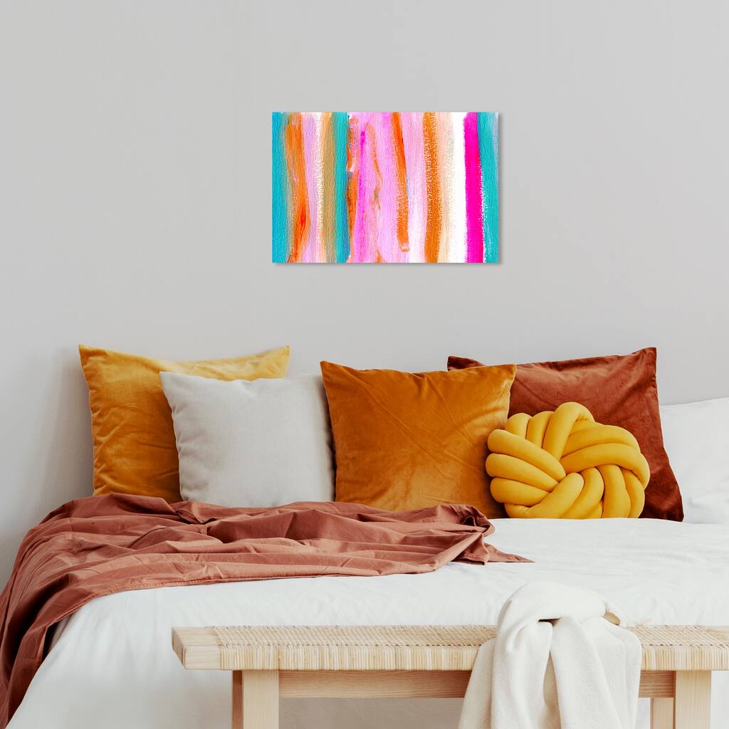 Wynwood Studio Abstract Beach Towel Pink and Turquoise Modern & Contemporary Wall Art Canvas Print