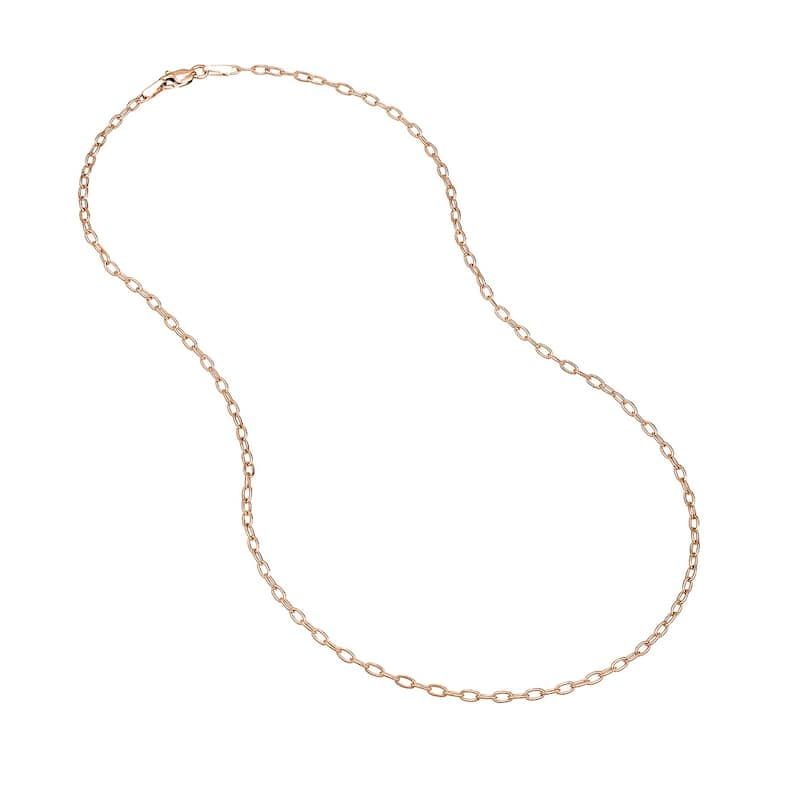 Curata 14k Rose Gold 2.07mm Forzentina Chain Necklace With (Lobster)