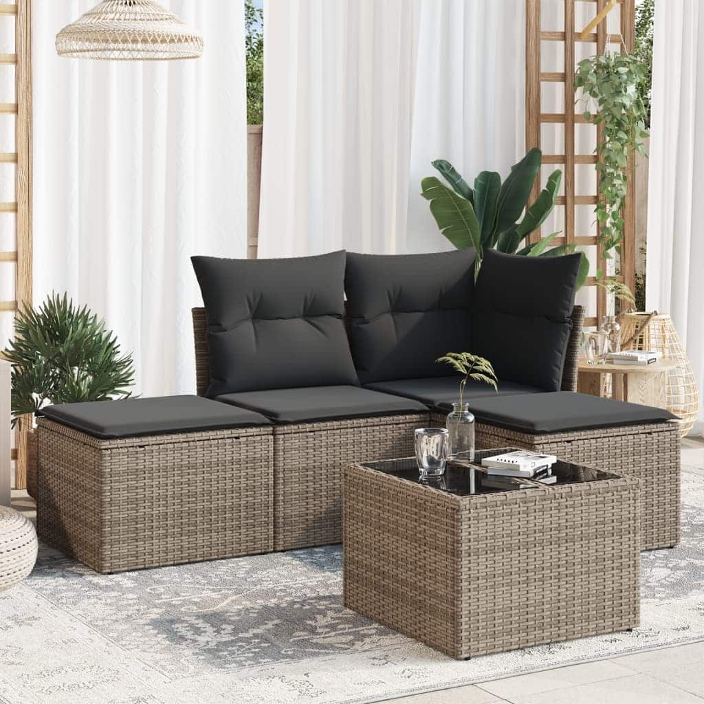vidaXL Garden Sofa Set Grey, Dark Grey - 21.7 x 21.7 x 14.6