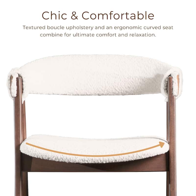 Furniture of America Shaw Mid-century Boucle Counter Height Chairs (Set of 2)