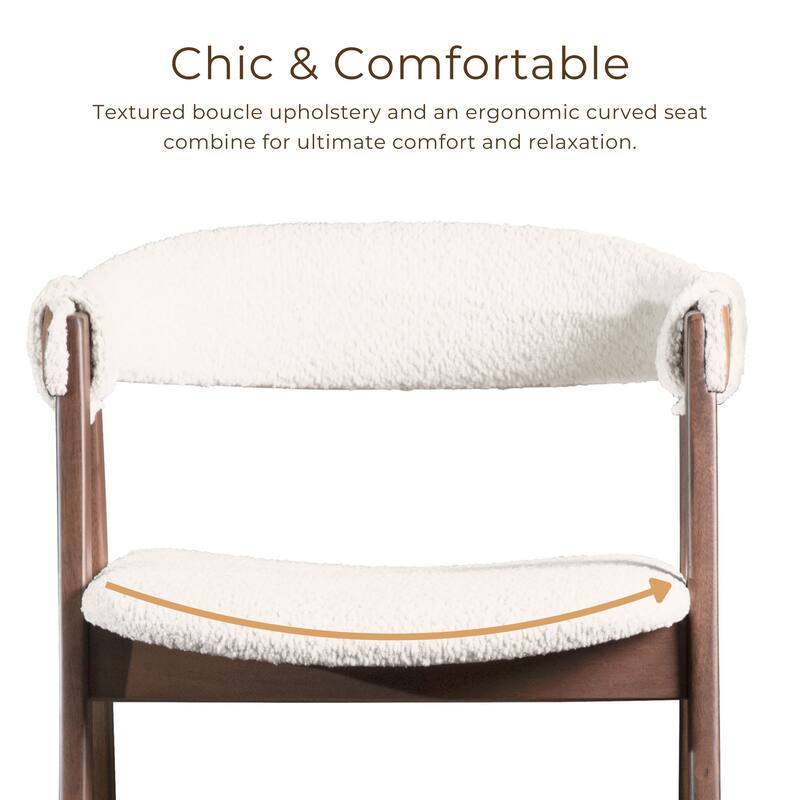 Furniture of America Shaw Mid-century Boucle Counter Height Dining Chairs (Set of 2)