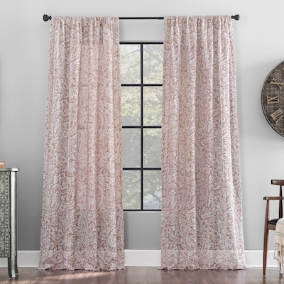 Archaeo Paisley Waffle Weave Cotton Blend Curtain, Single Panel