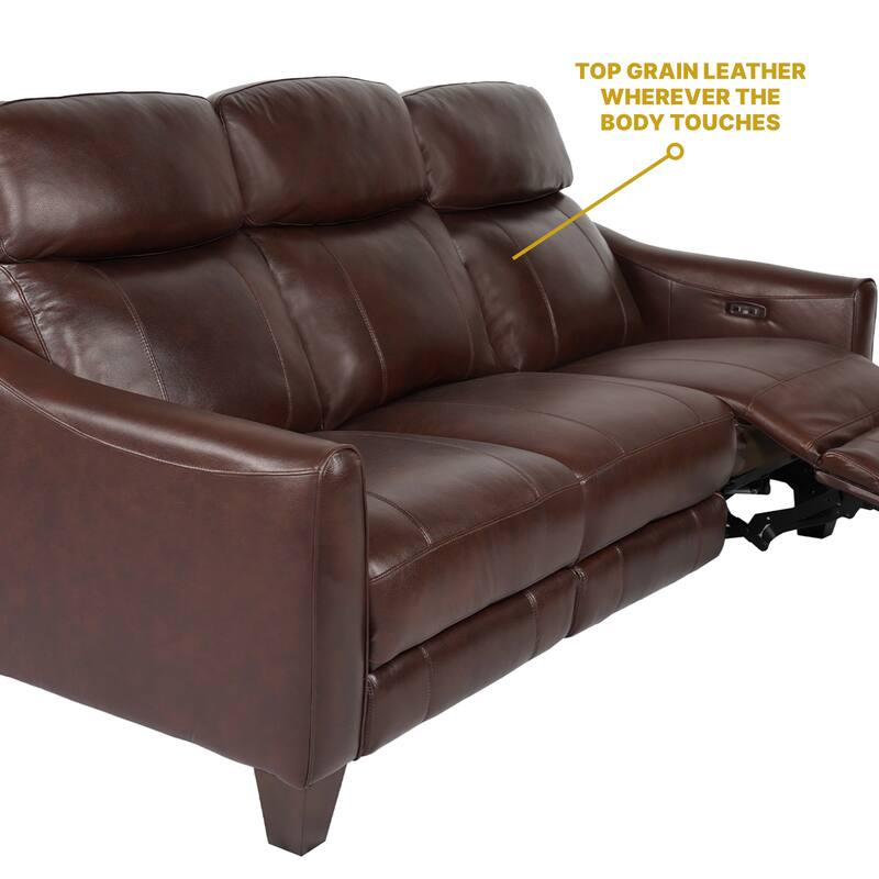 Milos 83" Zero Gravity Leather Power Reclining Sofa with USB Ports