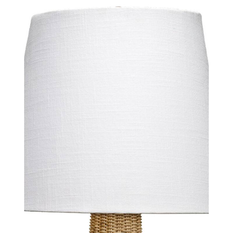 27 Inch Table Lamp, Tree Trunk Base, Tapered Shade, White, Natural Brown