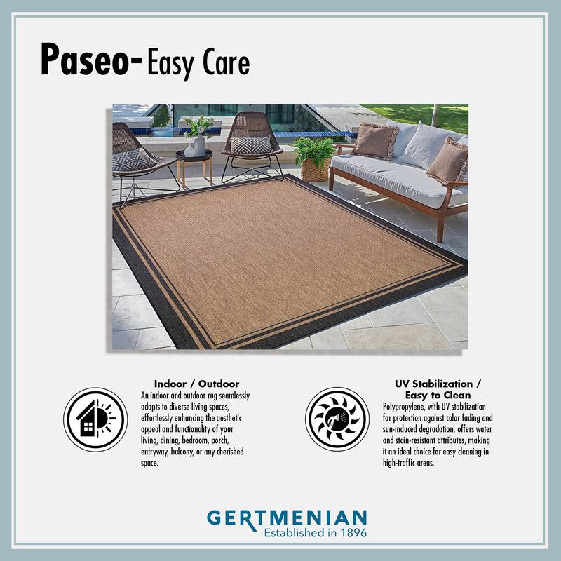 Gertmenian Paseo Powis Steel Grey Transitional Indoor/ Outdoor Area Rug