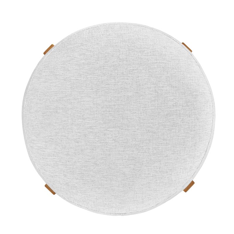 Roomfitters Vera Indoor Wooden Barstools with Round Ivory Seat, Light Walnut Finish