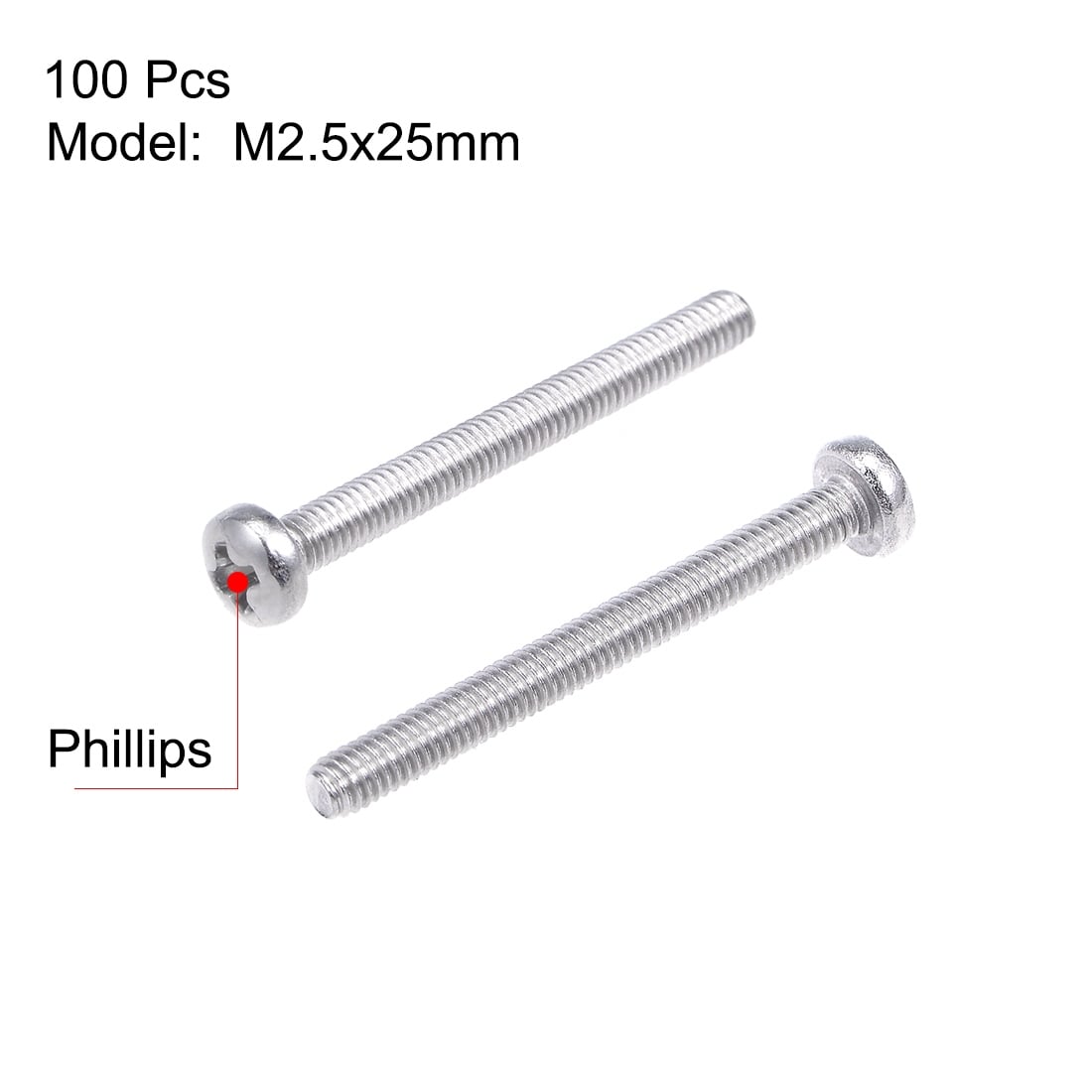 Machine Screw, Pan Phillips Cross Head Screw Stainless Steel Fasteners Bolts