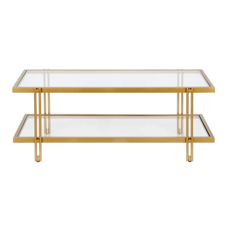 Inez Modern Steel and Glass Coffee Table