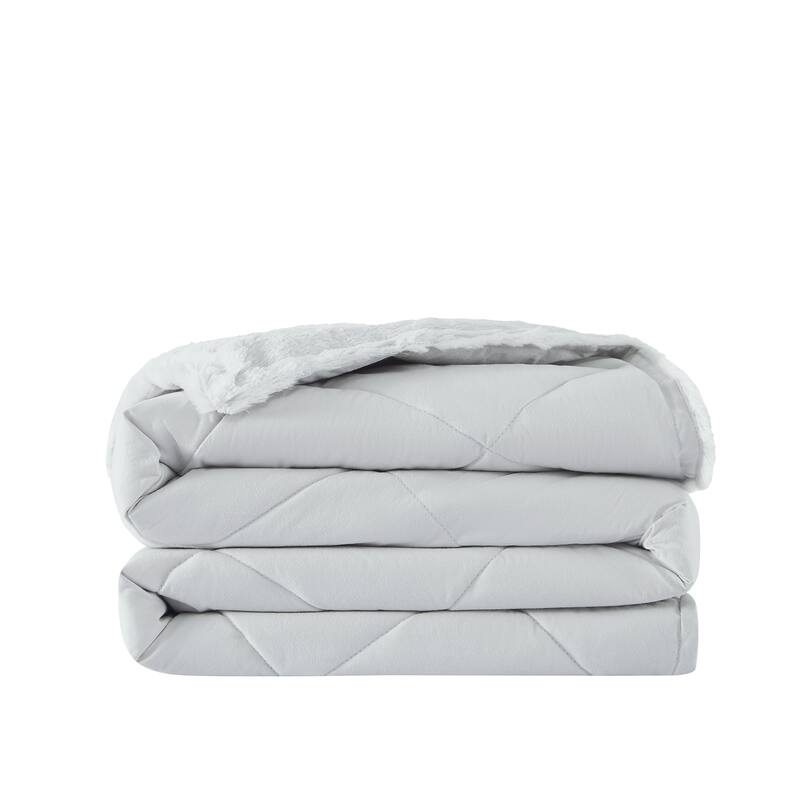 Cloud Top PrimaLoft Plush Blankets & Throws by DOWNLITE - 50x60 - Silver Moon