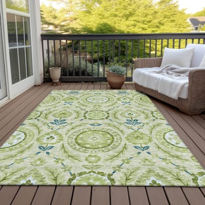 Machine Washable Indoor/ Outdoor Chantille Boho Suzani Rug