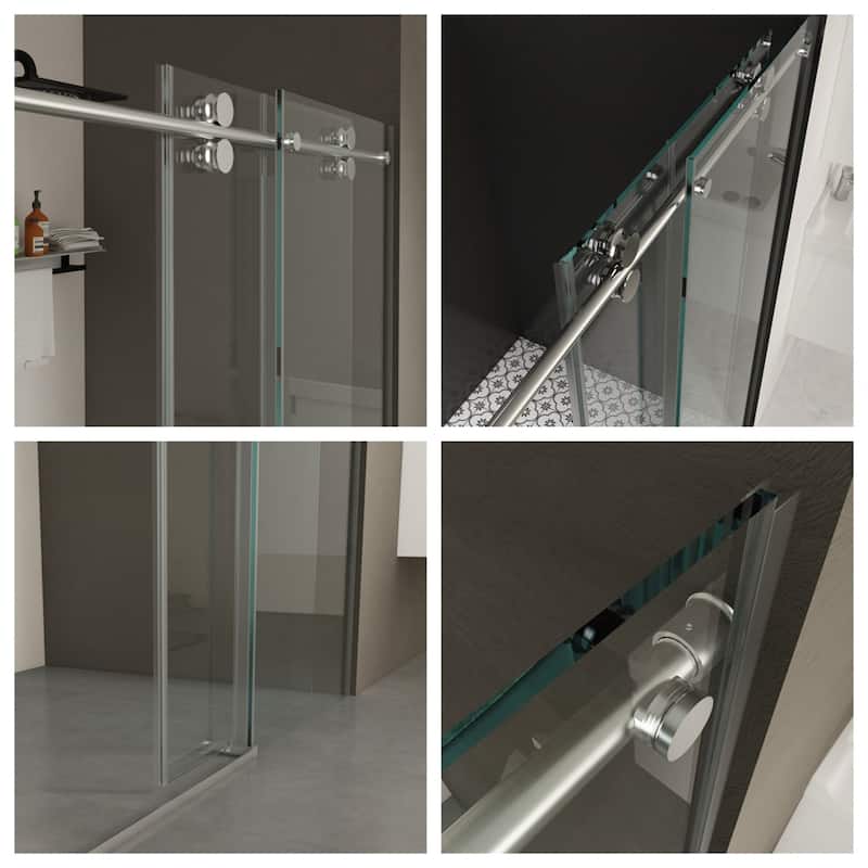56"-60"W x 76"H Frameless Shower Door,Sliding Shower Door