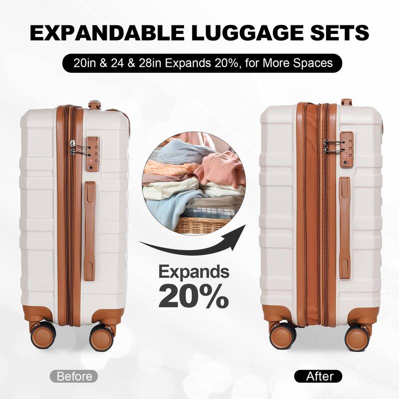 luggage sets 3 piece,carry-on luggage with wheels,check in luggage,28/24/20 inch luggage,tsa approved lock,hardshell suitcase