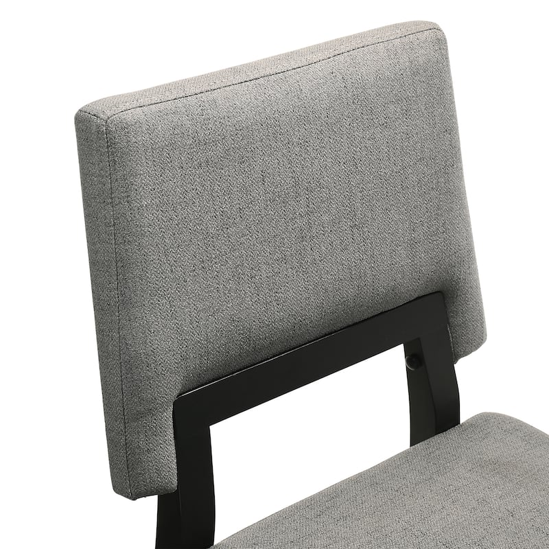Channell Mid-Century Modern Upholstered Wood Dining Chairs - Set of 2