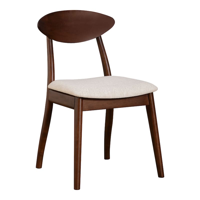 Furniture of America Abigail VII Mid-Century Modern 7-Piece Rich Walnut Solid Wood 79-inch Extendable Dining Set