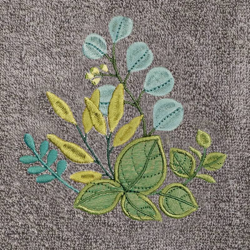 Authentic Hotel and Spa 100% Turkish Cotton Botanica 3PC Embellished Towel Set