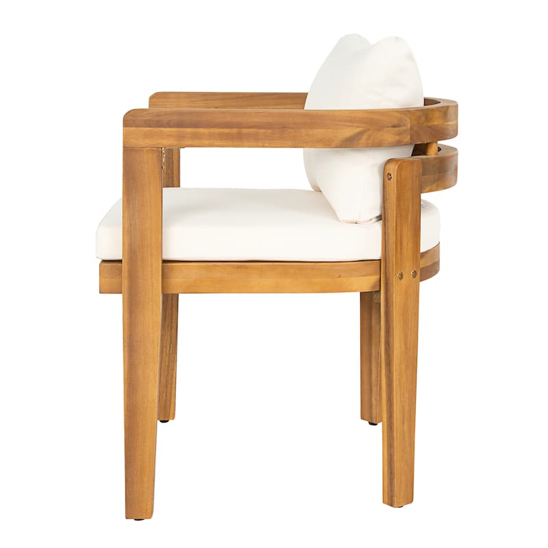 Christopher Knight Home - Acacia Wood Outdoor Patio Dining Chair Set with Cushions