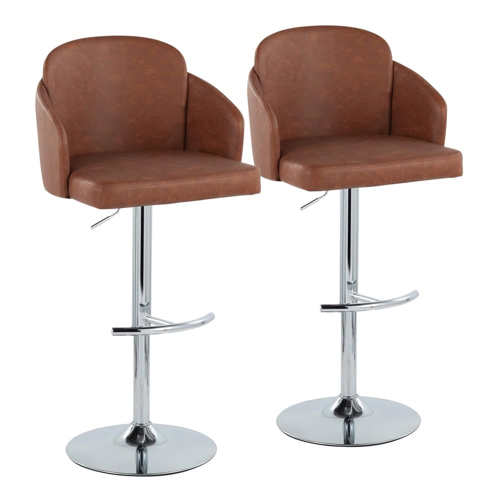 Porch & Den Dahlia Adjustable Bar Stool with Rounded T Footrest (Set of 2)