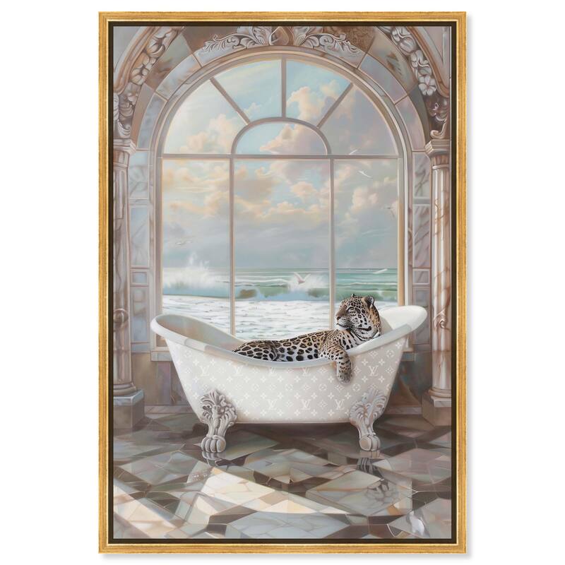 Jaguar Arch Bathroom Glam Canvas by Art Remedy - Gold - 10" x 15"