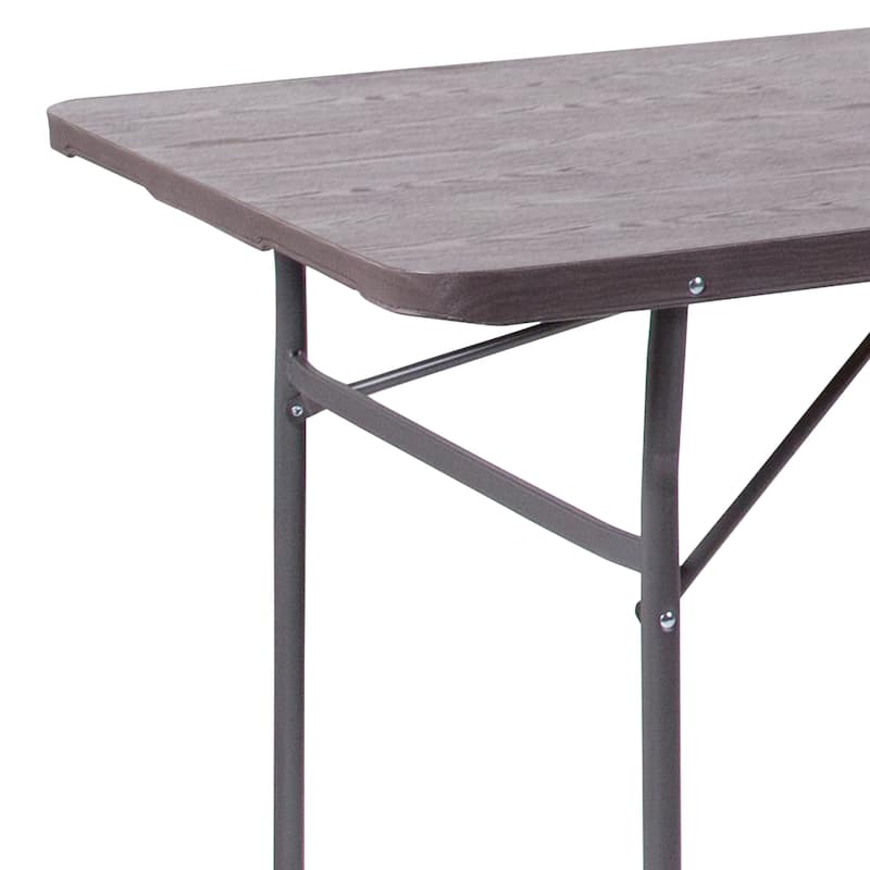 30"W x 72"L Bi-Fold Plastic Banquet and Event Folding Table with Carrying Handle - 72"D x 30"W x 29"H