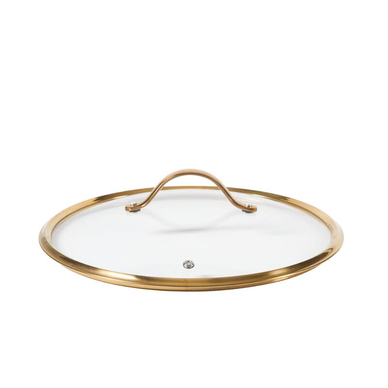 Bloomhouse 6 QT Heavy Duty Aluminum Premium PFA Free Ceramic Nonstick Frying Pan Skillet with Lid - Almond Cream