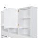 preview thumbnail 9 of 8, Queen Size Platform Bed with Storage Headboard, 4-Drawers, and Built-in Shelves, Sturdy Pine Wood Kids Bed Frame, White