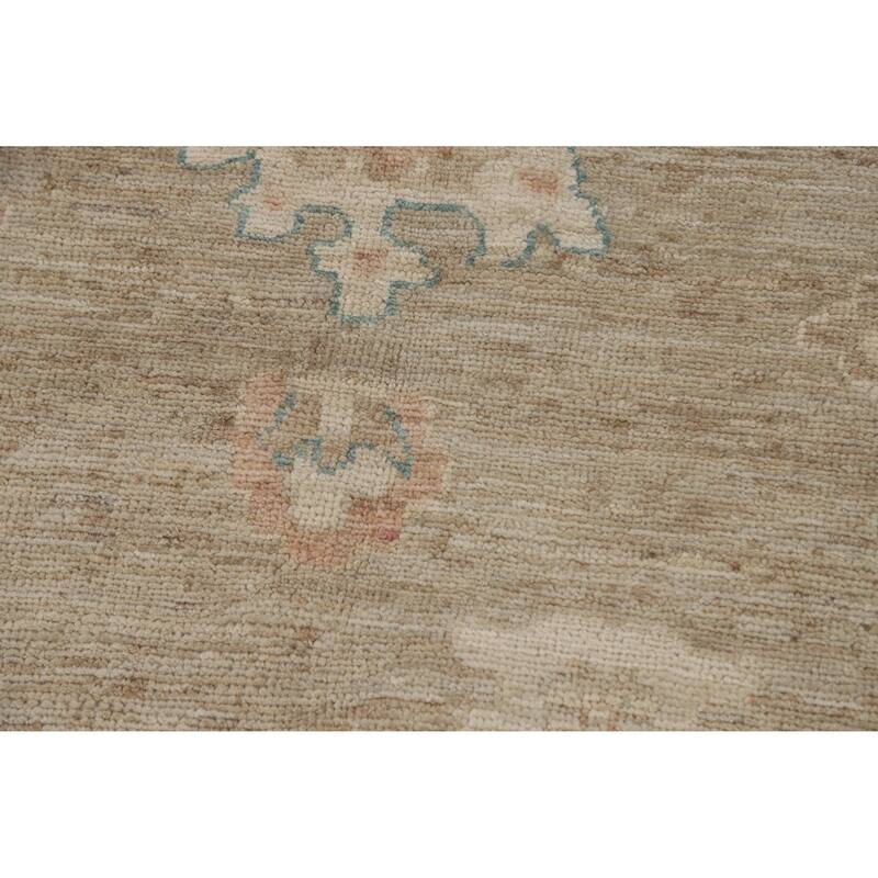 Vegetable Dye Oushak Turkish Rug Hand-Knotted Transitional Wool Carpet - 7'11"x 9'7"