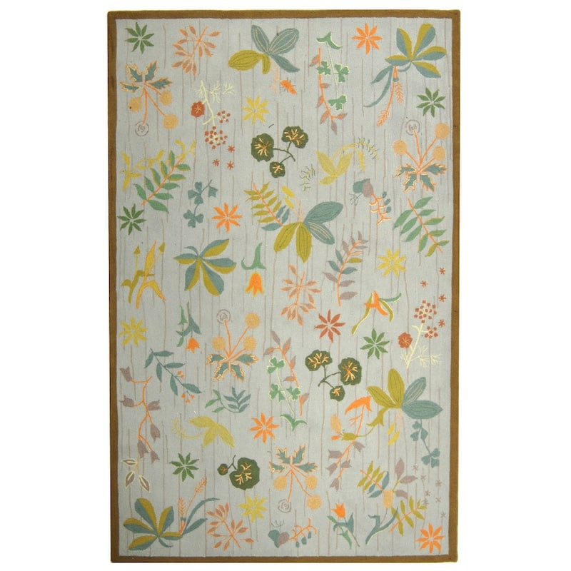 Martha Stewart by SAFAVIEH Grove Foliage Wool Rug - 7'9" x 9'9" - Silver/Leaf