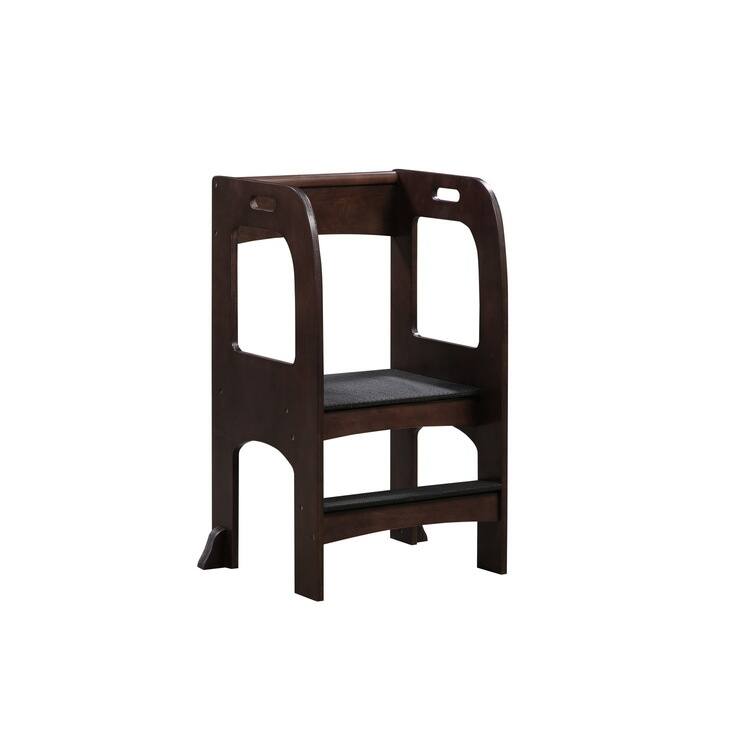 Kids Wooden Kitchen Step Stool with Safety Rails and Anti-Slip Mat, Kids Countertop Step Stools for Kids