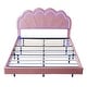 preview thumbnail 5 of 16, Queen Size Platform Bed with Smart LED and Elegant Flowers Headboard
