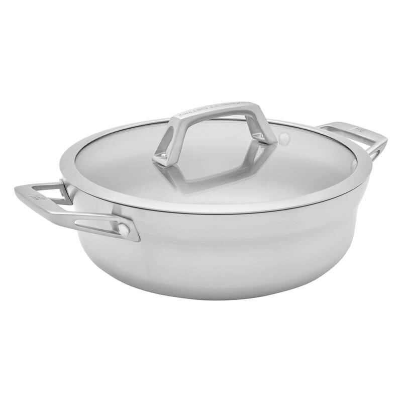 ZWILLING Motion Stainless Steel 4-qt Stainless Steel Chef's Pan with Lid - Stainless Steel - 4-qt