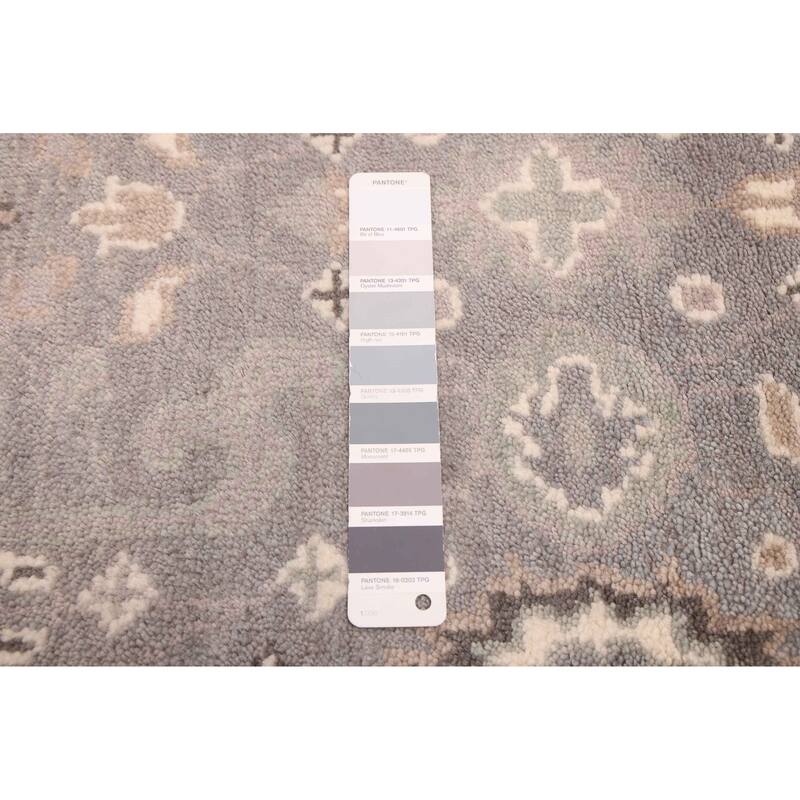 ECARPETGALLERY Hand-knotted Royal Oushak Grey Wool Rug - 2'5 x 11'10