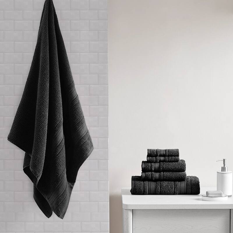 6 Piece Super Soft Cotton Quick Dry Bath Towel Set - N/A