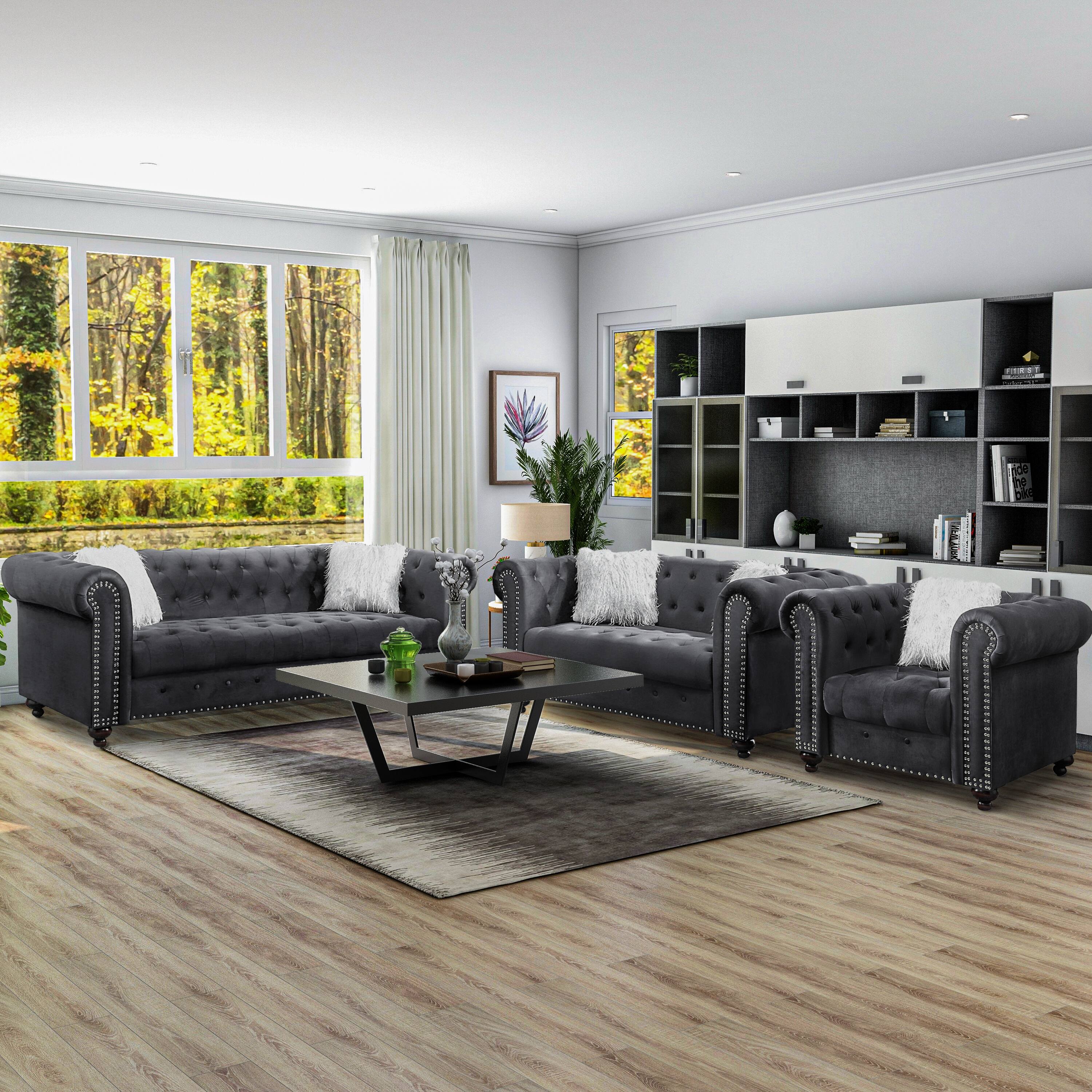 couch glam grey living room